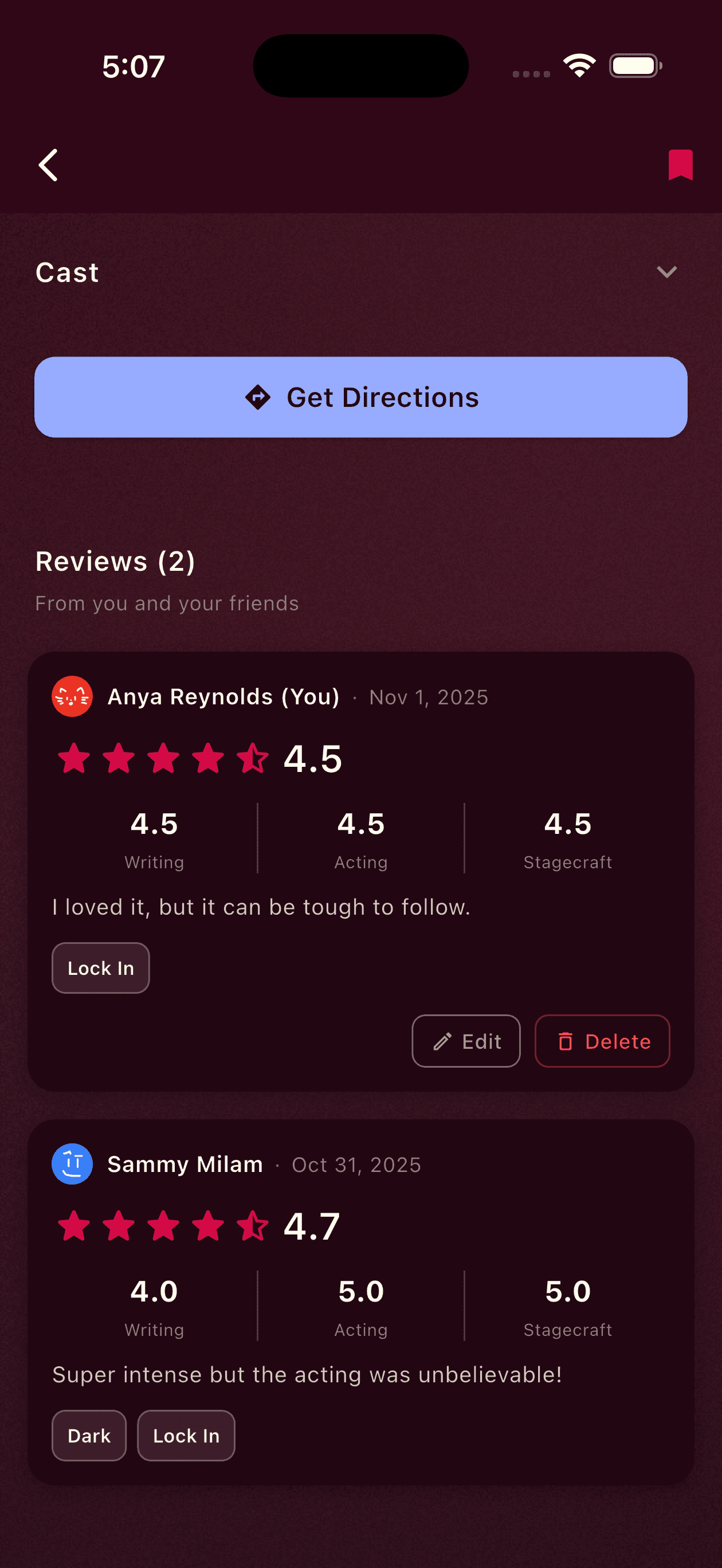 ProdDetailReviews screen (dark)